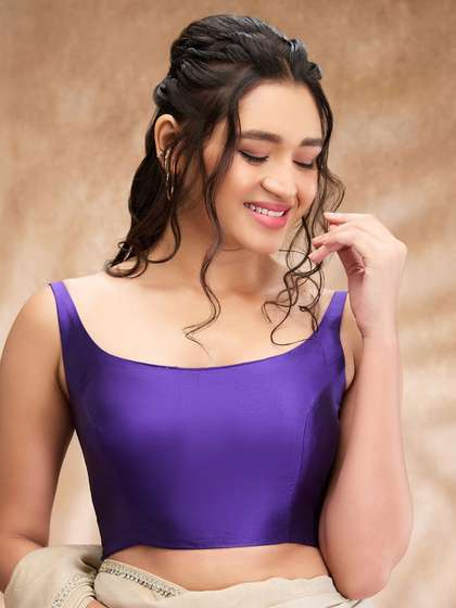 SALWAR STUDIO
                        Taffeta Solid Sleeveless Saree Blouse
