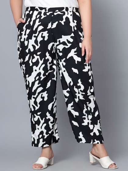 Indietoga Plus Size
                        Women Printed Comfort Easy Wash Parallel
                        Trouser