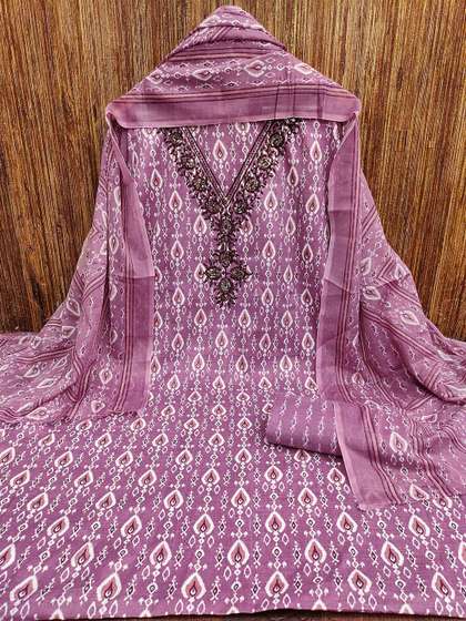 KALINI Ethnic
                            Motifs Printed Pure Cotton Unstitched Dress
                            Material
