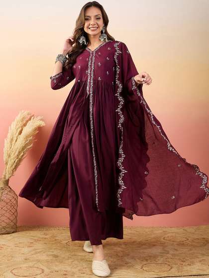 DIVASTRI Embroidered Anarkali Kurta Set
