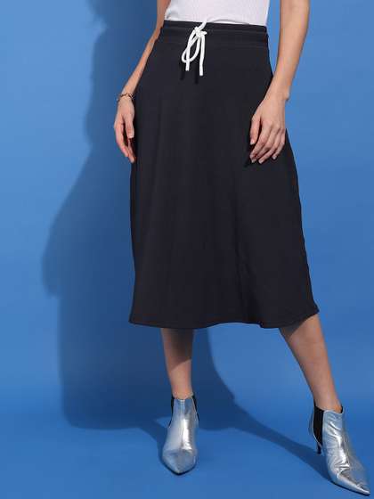 BAESD Textured A-Line Midi Skirts