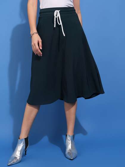 BAESD Textured A-Line Midi Skirts