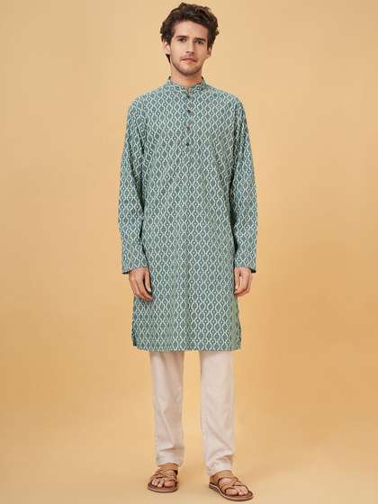 indus route by Pantaloons Pure Cotton Straight Kurta