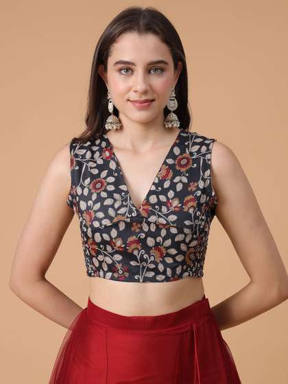 Frolic Rolic Kalamkari Printed Saree Blouse