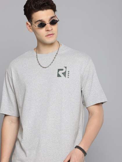 R.Code by The Roadster Life Co. Men Oversized Brand Logo T-shirt