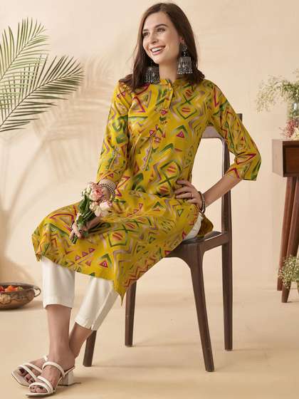 Anouk Geometric Printed A-Line Kurta