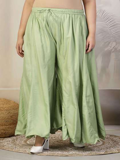 CLORA CREATION PLUS
                        Plus Size Women Flared Ethnic Palazzos