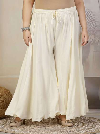 CLORA CREATION PLUS
                      Plus Size Women Flared Ethnic Palazzos