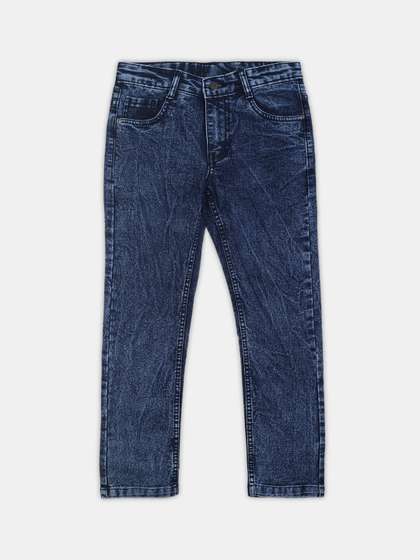 Urbano Juniors Boys
                    Stretchable Regular Fit Low Distress Denim Jeans