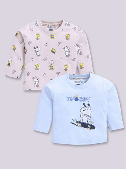 YK X Tinyo Infant Boys Set of 2 Printed Cotton T-shirts
