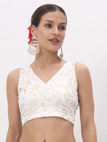 studio rasa Block Printed Saree Blouse