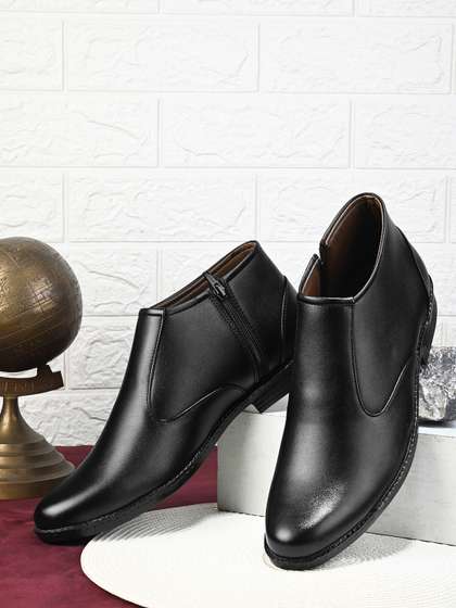 Provogue Men Leather
                        Formal Slip-Ons With Zip