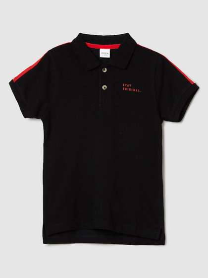 max Boys Polo Collar Solid Pure Cotton T-shirt