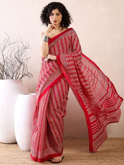 KALINI Ready to wear Ethnic Motifs Printed Dabu Saree