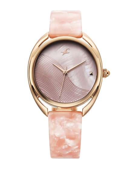 Fastrack Younique Quartz
                    Analog Pink Mother Of Pearl Dial Watch For Girls -
                    Nt68036kd01