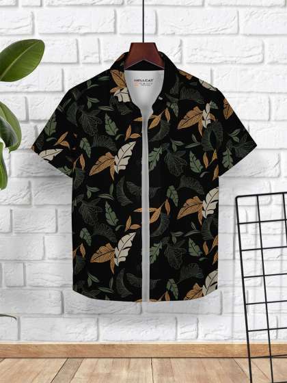 HELLCAT Boys Cotton Opaque Printed Casual Shirt