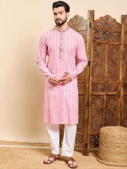 House of Pataudi Embroidered Straight Kurtas