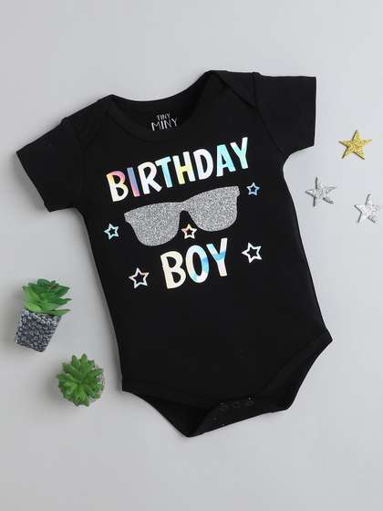 TINY MINY ME Infant Boys
                    Printed Short Sleeves Bodysuit