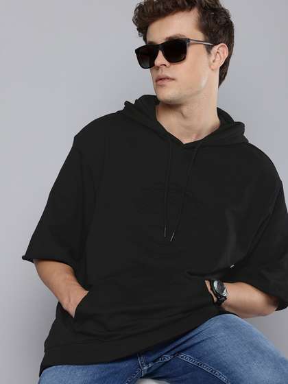 Levis Pure Cotton
                        Loose Fit Brand Logo Embossed Hooded Sweatshirt