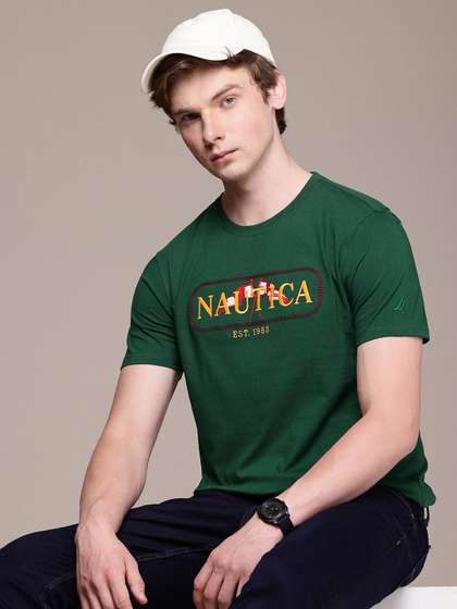 Nautica Brand Logo
                        Embroidered Pure Cotton T-shirt