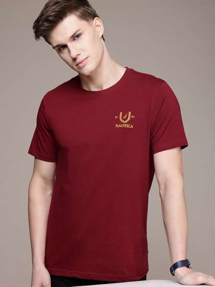 Nautica Pure Cotton Brand Logo Embroidered T-shirt
