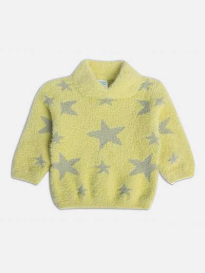MINI KLUB Girls Self
                    Design Geometric Pullover Sweaters