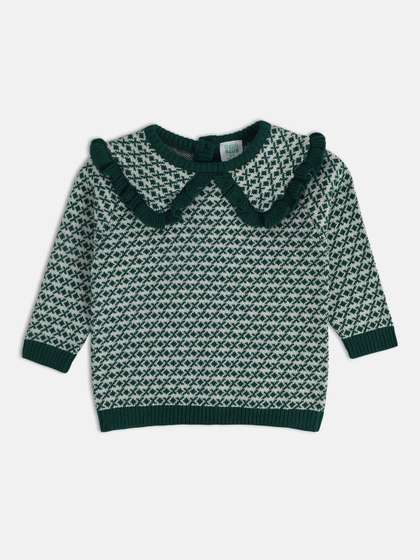 MINI KLUB Girls
                    Geometric Printed Pullover Sweaters