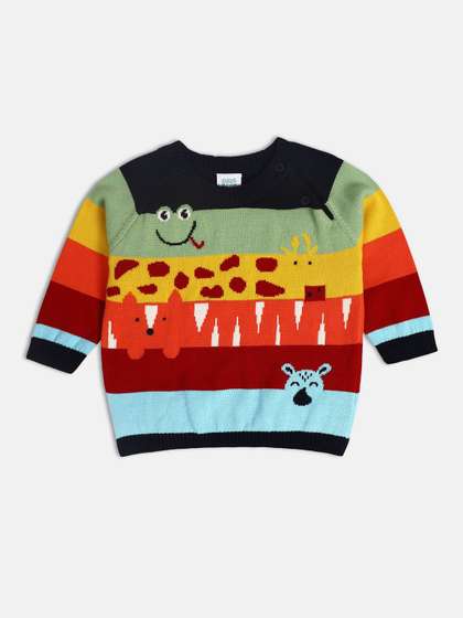 MINI KLUB Boys
                    Colourblocked Printed Pullover Sweaters