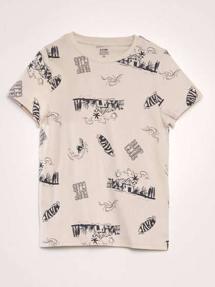KIABI Boys Printed Short Sleeves Round Neck T-shirt