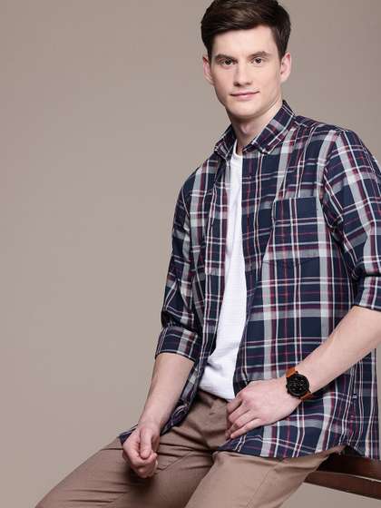 Nautica Pure Cotton Classic Fit Opaque Checked Casual Shirt