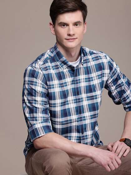Nautica Pure Cotton Classic Fit Opaque Checked Casual Shirt
