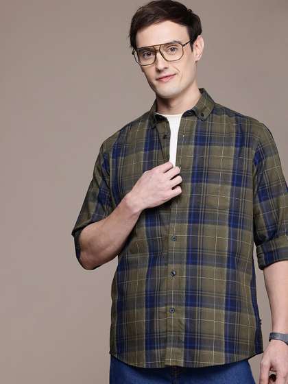 Nautica Pure Cotton Classic Fit Opaque Checked Casual Shirt