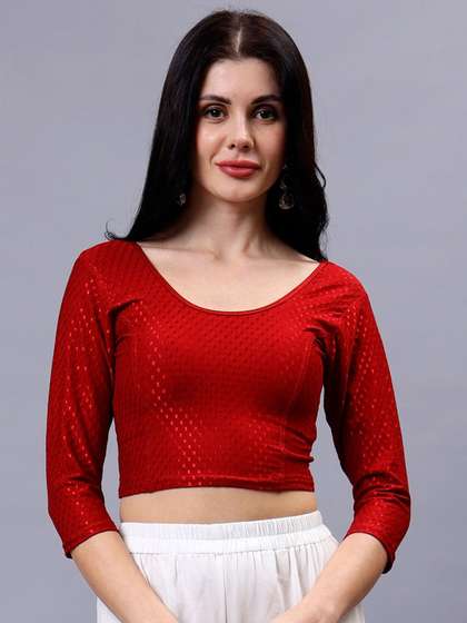 Plus Size Women
                        Woven Design Saree Blouse