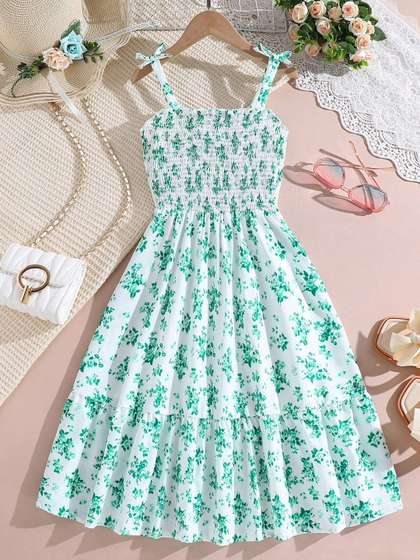 BAESD Girls Floral
                      Print Fit & Flare Dress