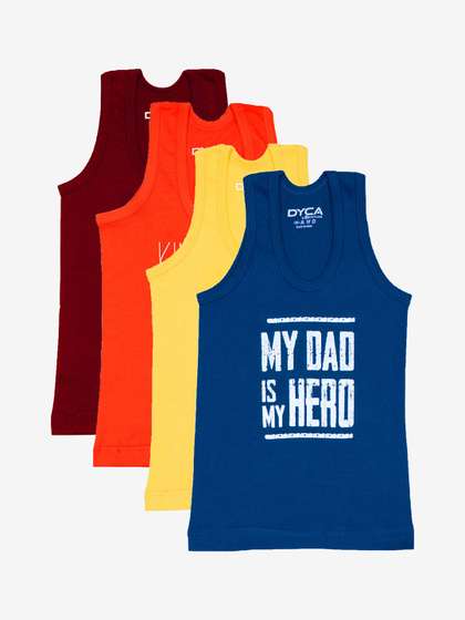 DYCA Boys Pack Of 4
                    Sleeveless Assorted Innerwear Vests DIA515-PK008_P4