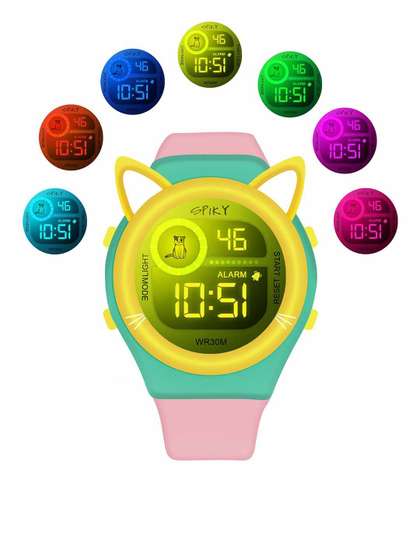 Spiky Unisex Kids Dial
                    & Straps Digital Multi Function Automatic Watch
                    SPKEVA26_C2_YLW