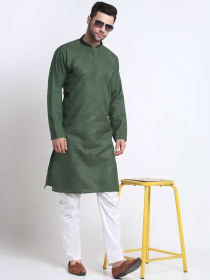 KRAFT INDIA Mandarin Collar Jacquard Kurta