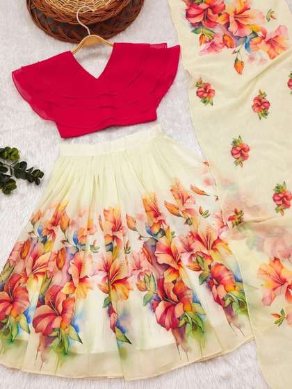 BAESD Girls Printed
                        Ready to Wear Lehenga & Blouse With Dupatta