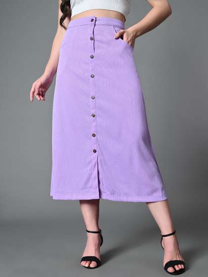 Roadster Ribbed Midi A-Line Skirts