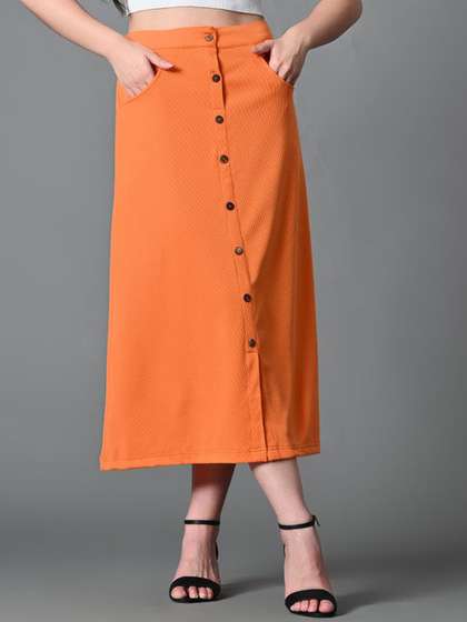 Roadster Ribbed Midi A-Line Skirts