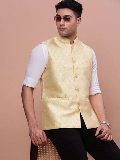 SHOWOFF Woven-Design Nehru Jacket