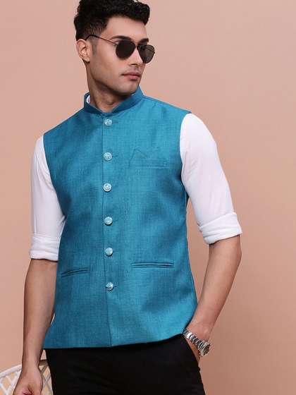 SHOWOFF Slim-Fit Woven Nehru Jacket