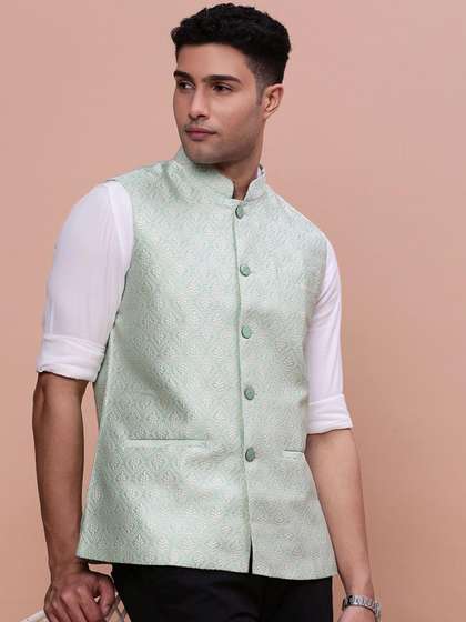 SHOWOFF Woven-Design Nehru Jacket