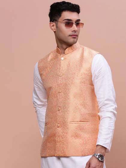 SHOWOFF Woven-Design Nehru Jacket