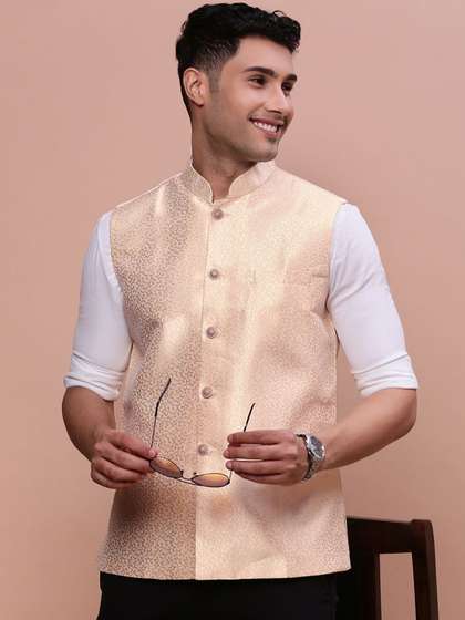 SHOWOFF Woven-Design Nehru Jacket