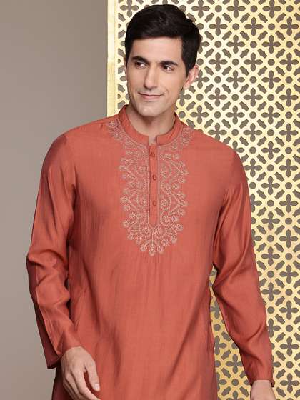 House of Pataudi Ethnic Motifs Zari Yoke Design Jashn Kurta