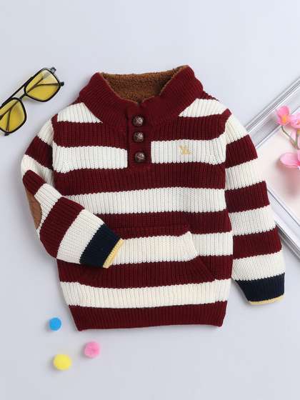 Yellow Apple Boys
                    Striped Woollen Pullover