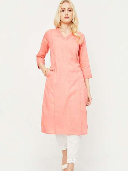 max Women Embroidered Kurta