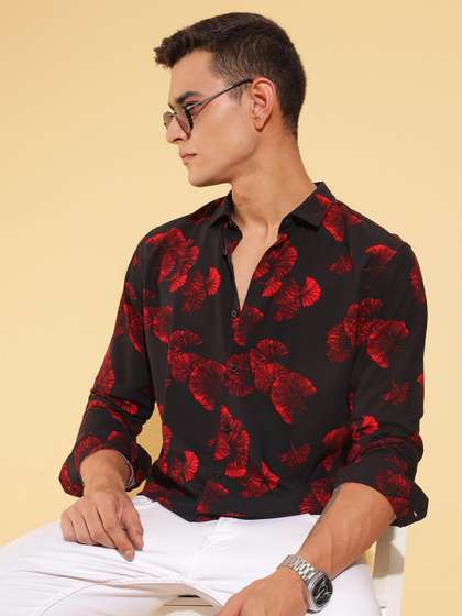 HERE&NOW Men Slim
                      Fit Floral Opaque Printed Casual Shirt