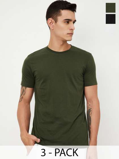 Max Men Pack of 3
                          Solid T-shirt
